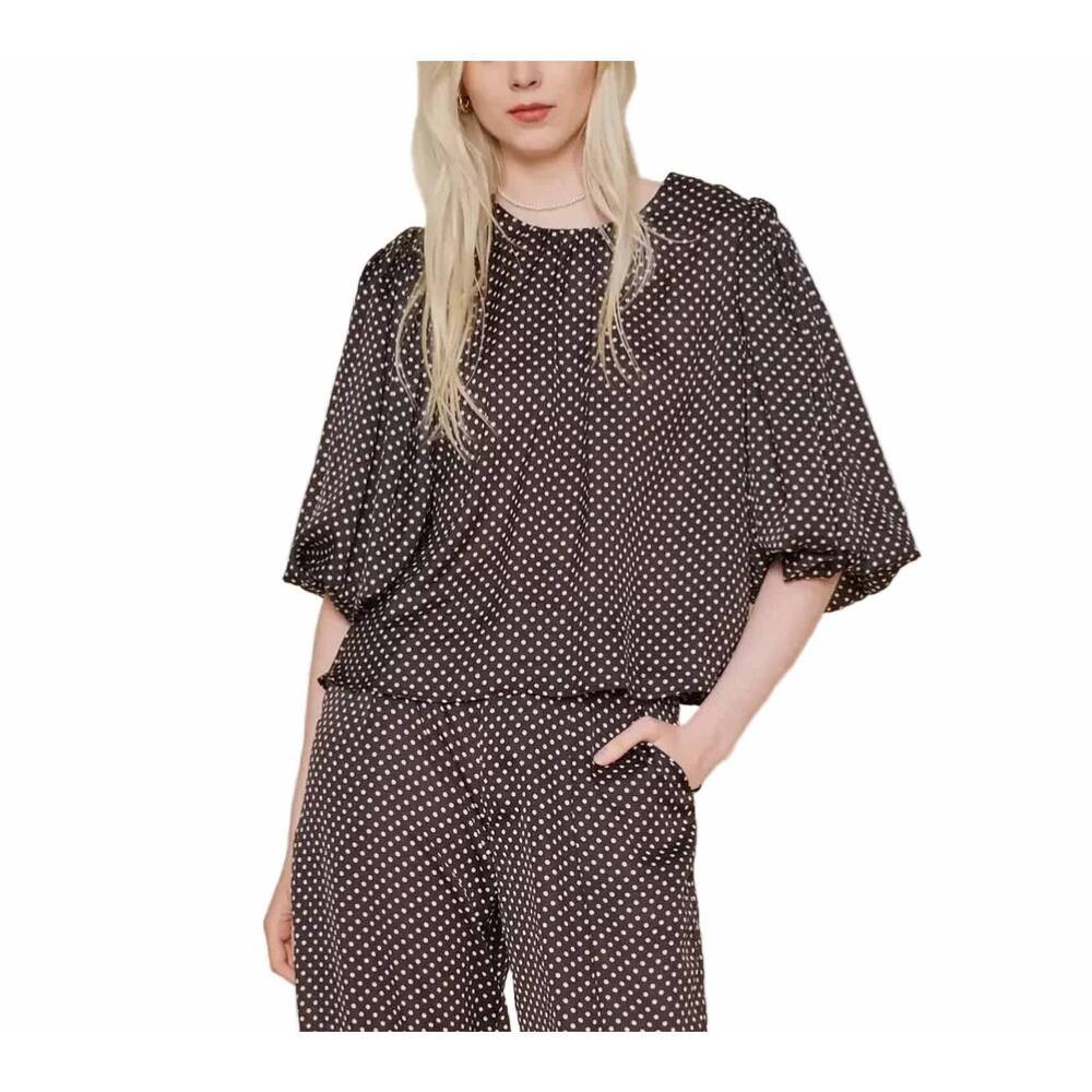NEW DRA LOS ANGELES polka dot top in black/white